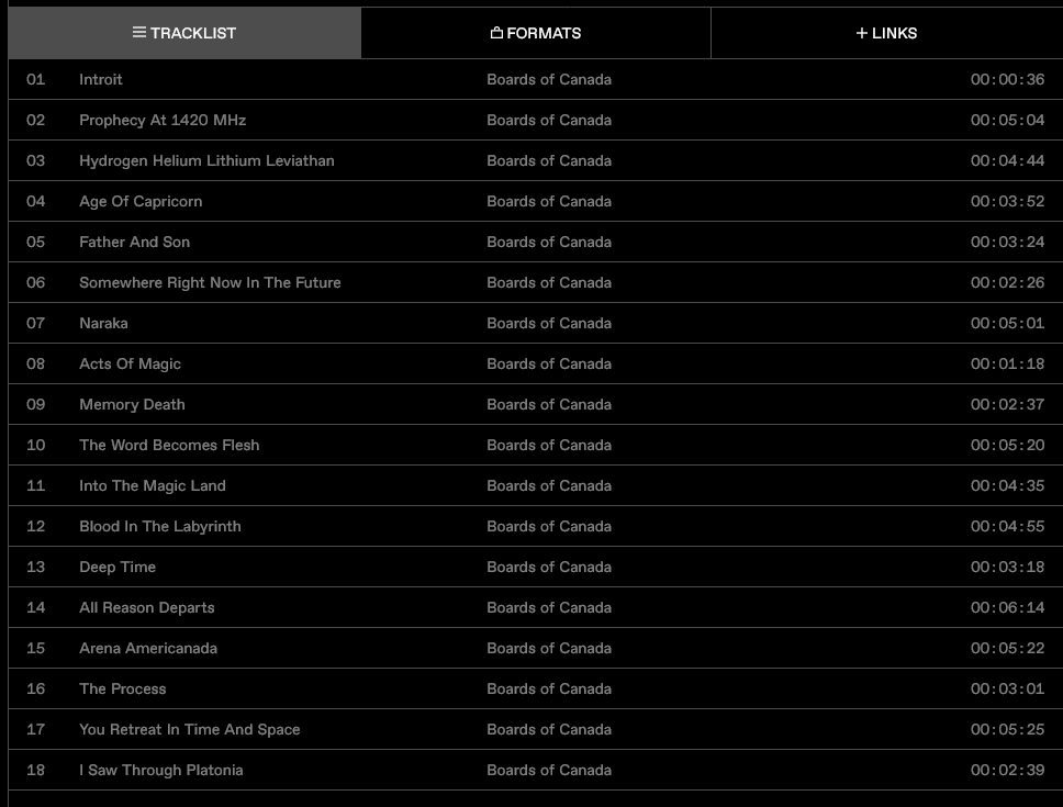 Inferno track list!